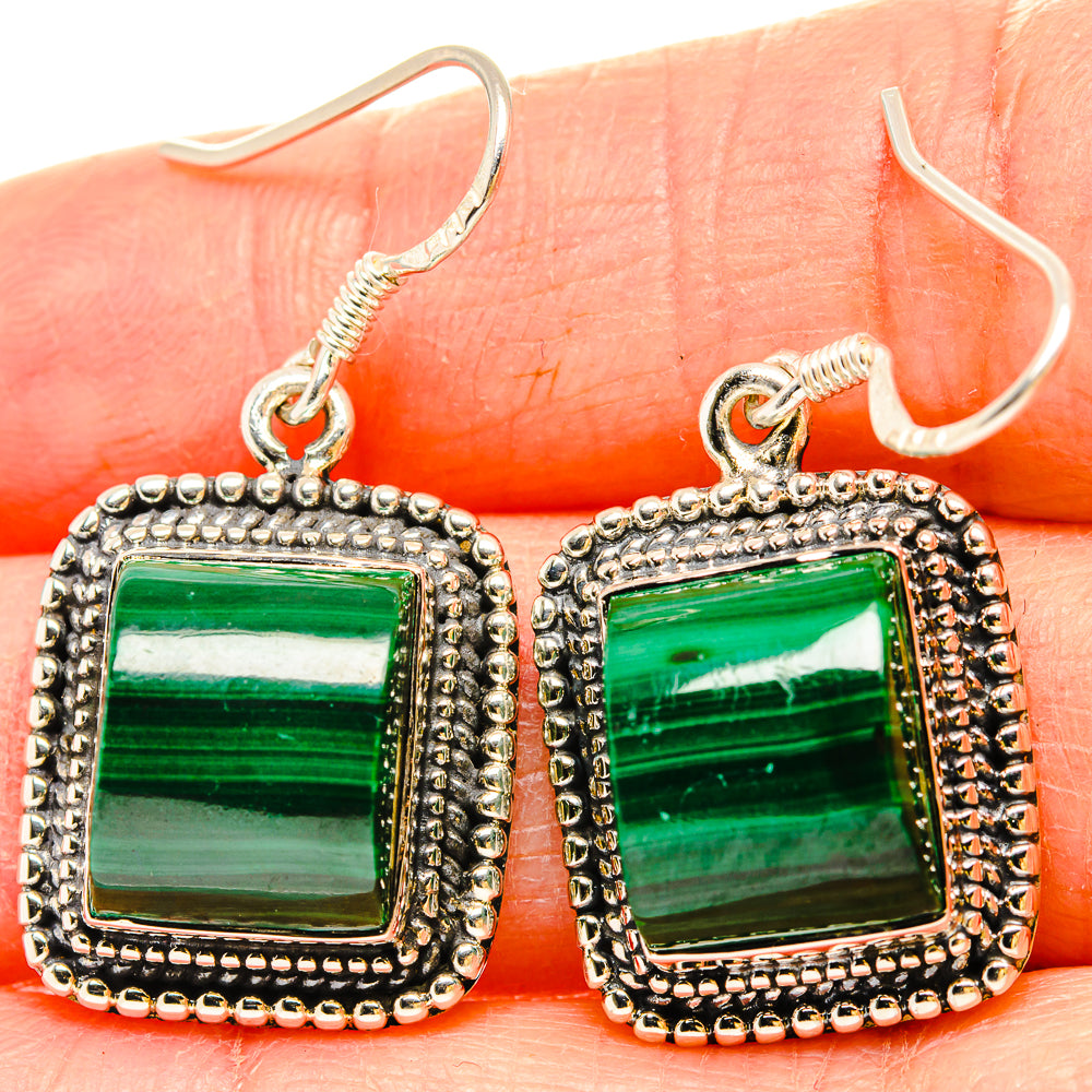 Malachite Earrings handcrafted by Anasilvercos - EARR430980