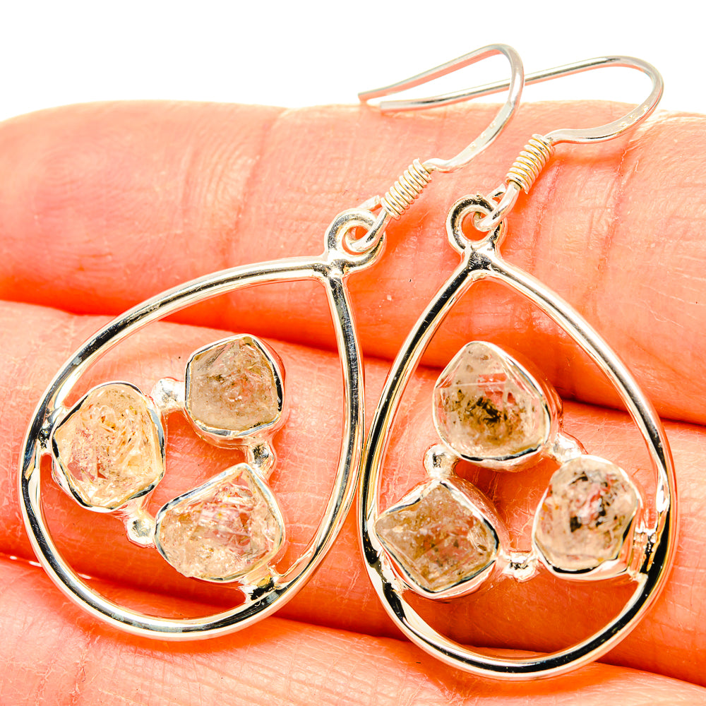 Herkimer Diamond Earrings handcrafted by Anasilvercos - EARR430996