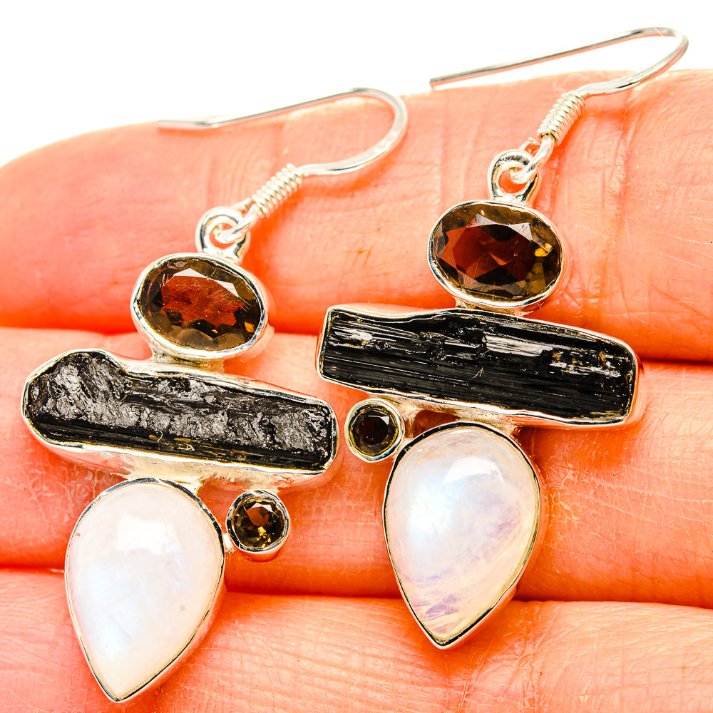 Rainbow Moonstone Earrings handcrafted by Anasilvercos - EARR431001