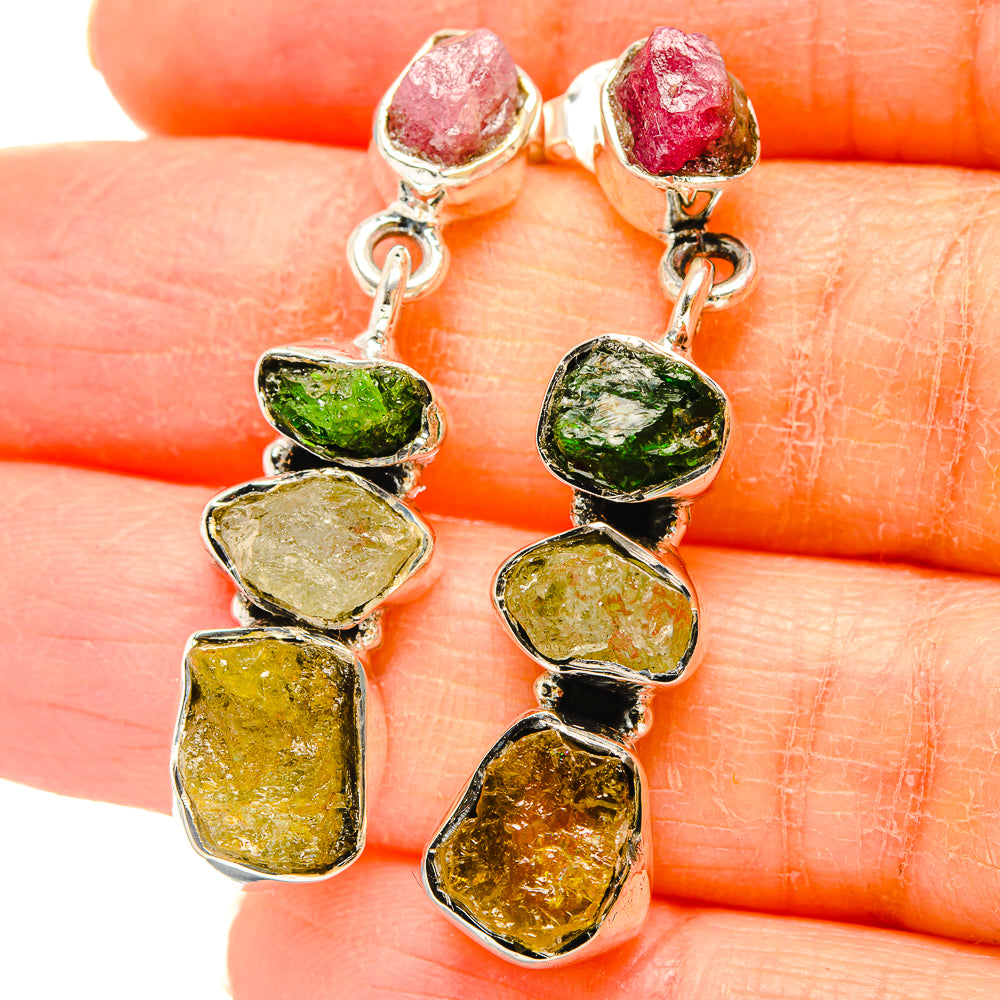 Green Tourmaline Earrings handcrafted by Anasilvercos - EARR431003