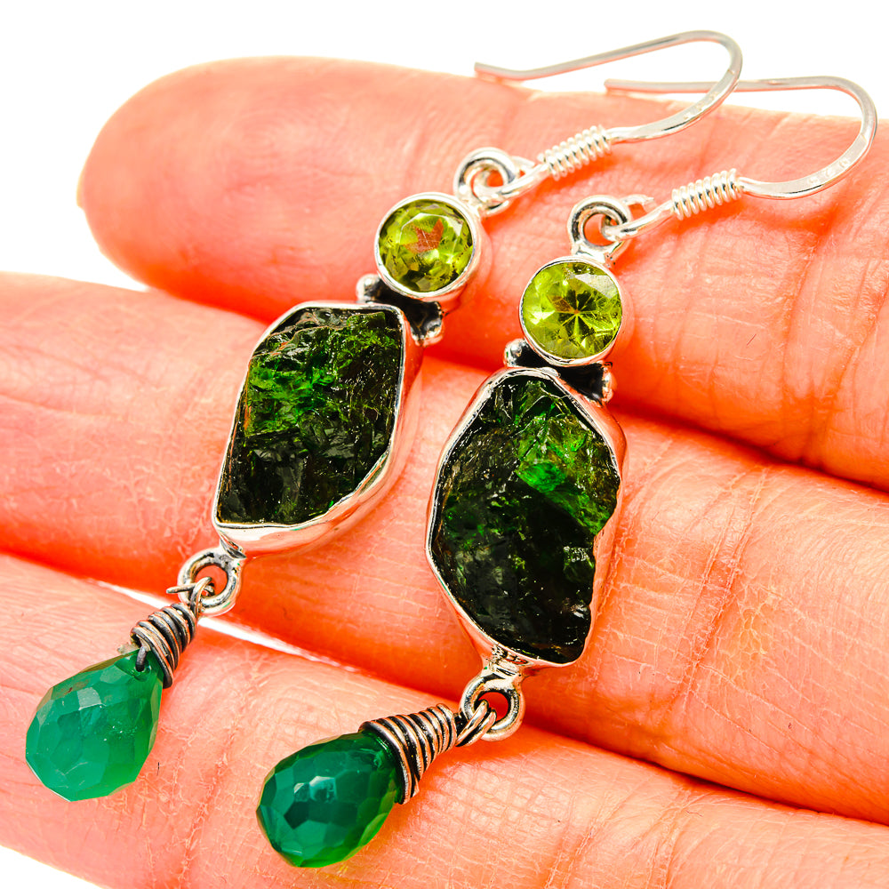 Chrome Diopside Earrings handcrafted by Anasilvercos - EARR431008