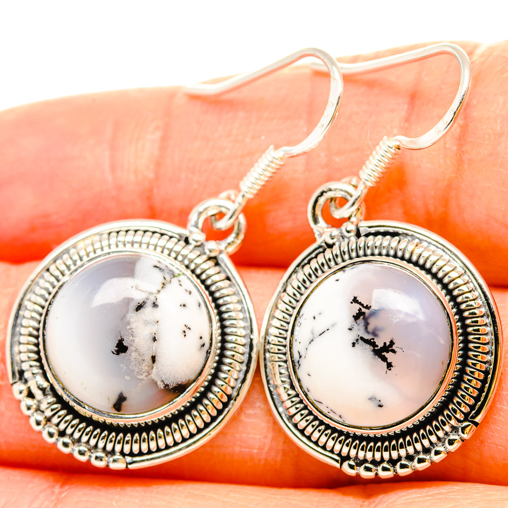 Dendritic Opal Earrings handcrafted by Anasilvercos - EARR431009
