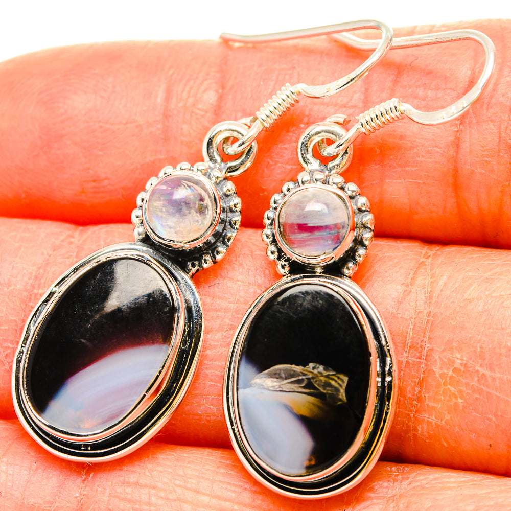 Black Agate Earrings handcrafted by Anasilvercos - EARR431013