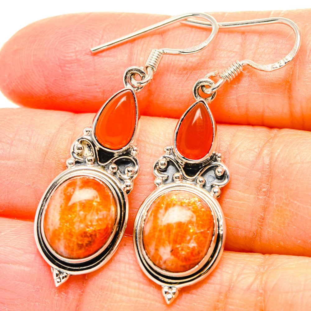 Sunstone Earrings handcrafted by Anasilvercos - EARR431026