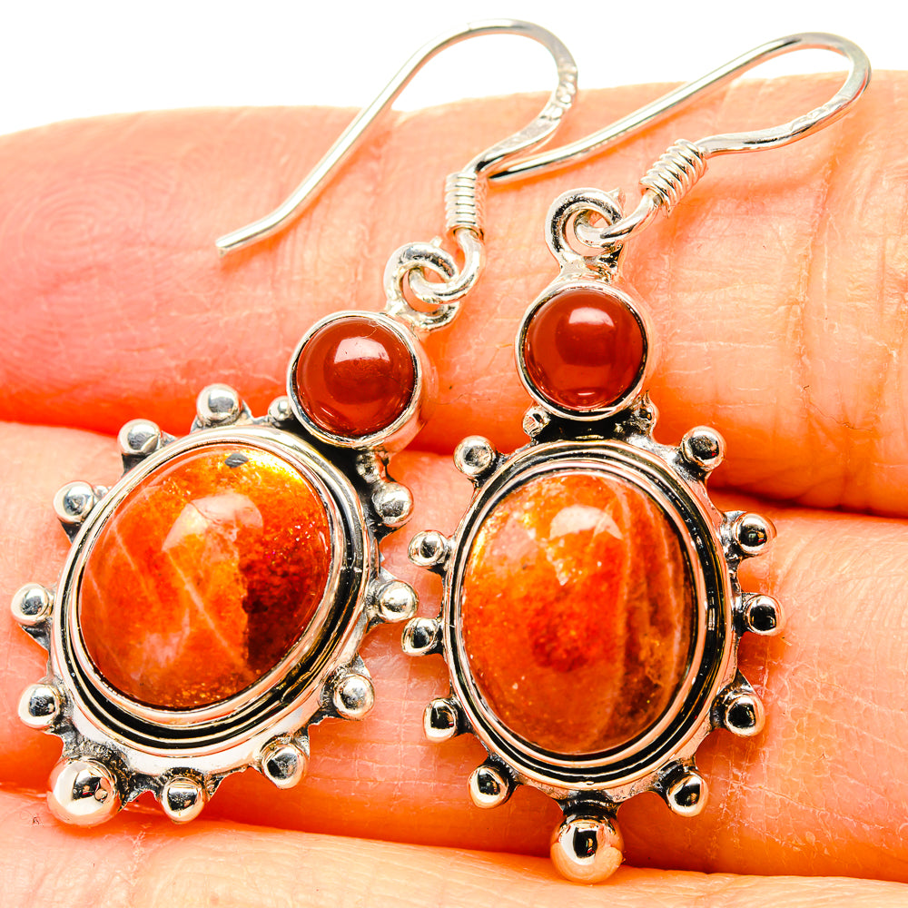 Sunstone Earrings handcrafted by Anasilvercos - EARR431037