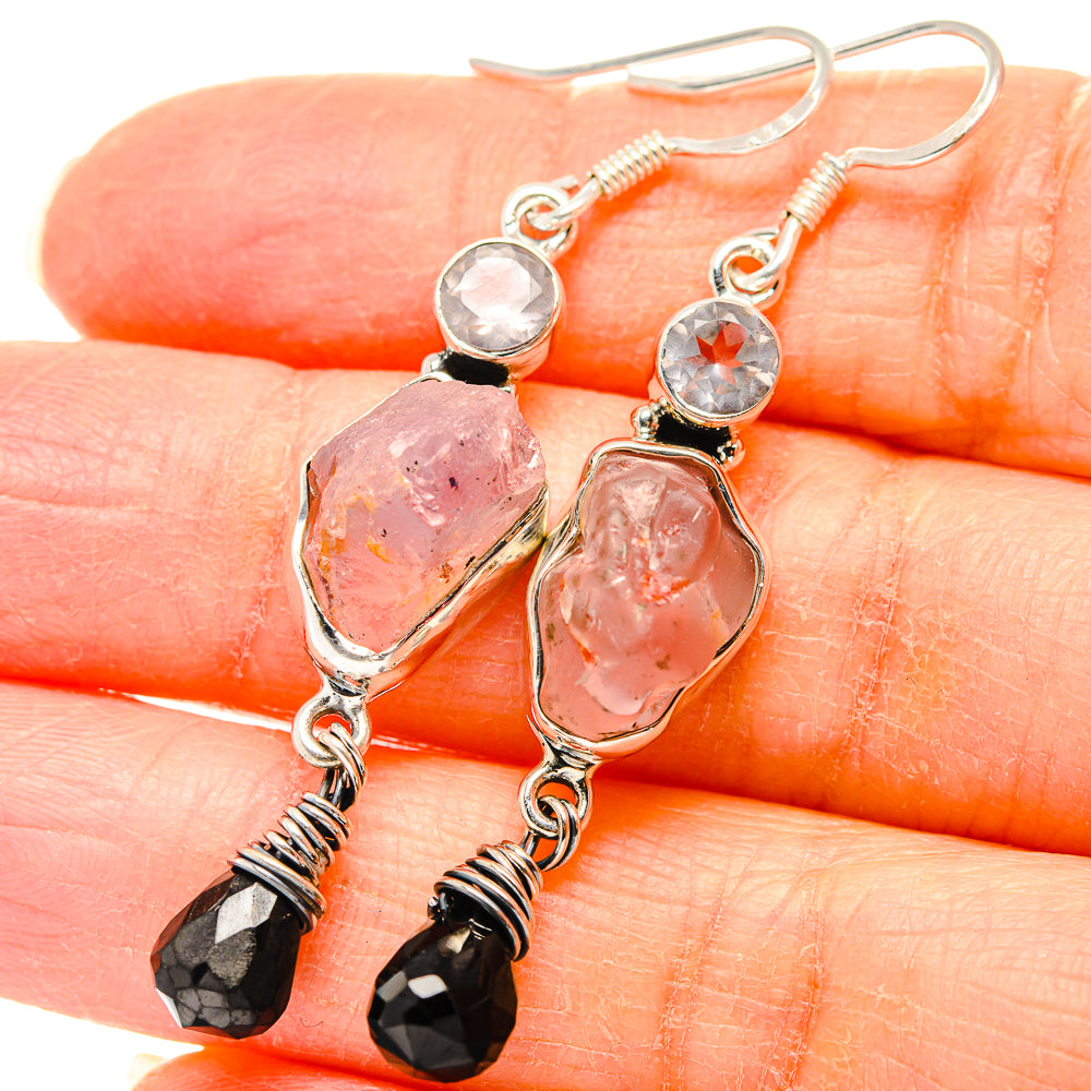 Rose Quartz Earrings handcrafted by Anasilvercos - EARR431047