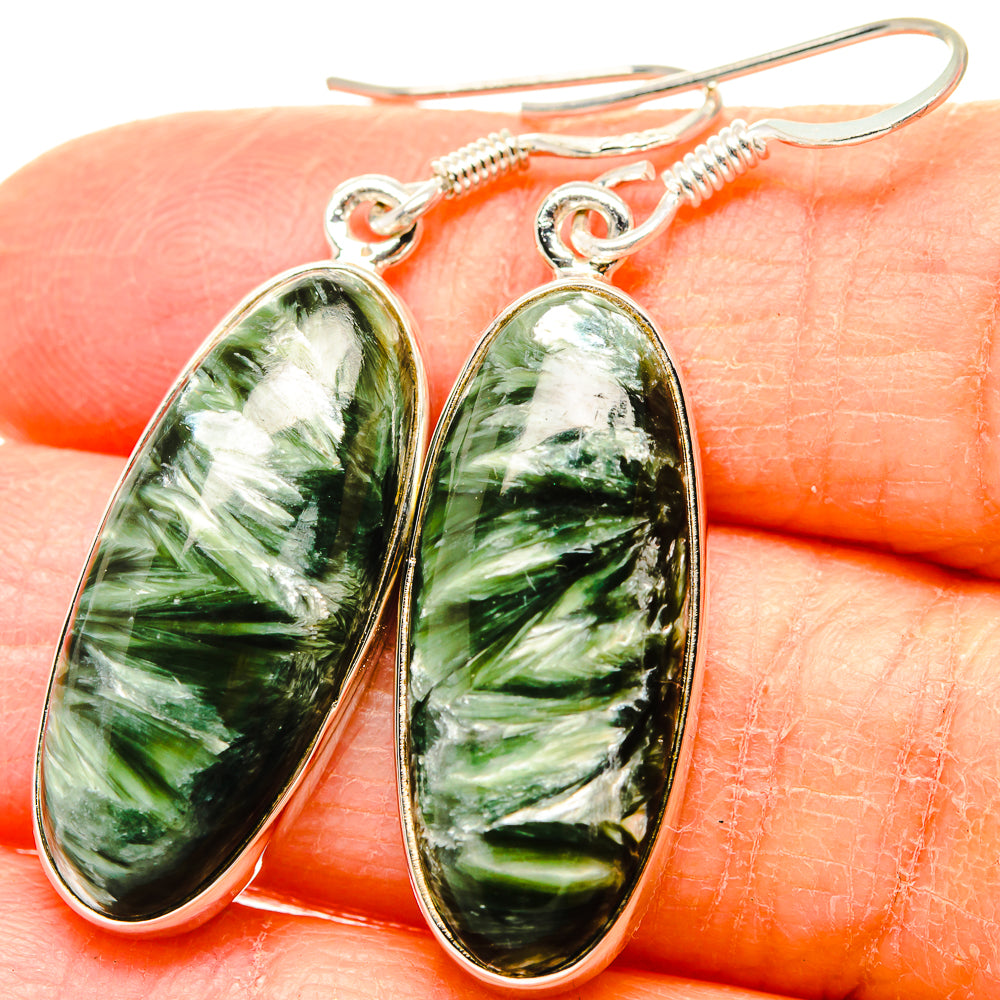 Seraphinite Earrings handcrafted by Anasilvercos - EARR431050