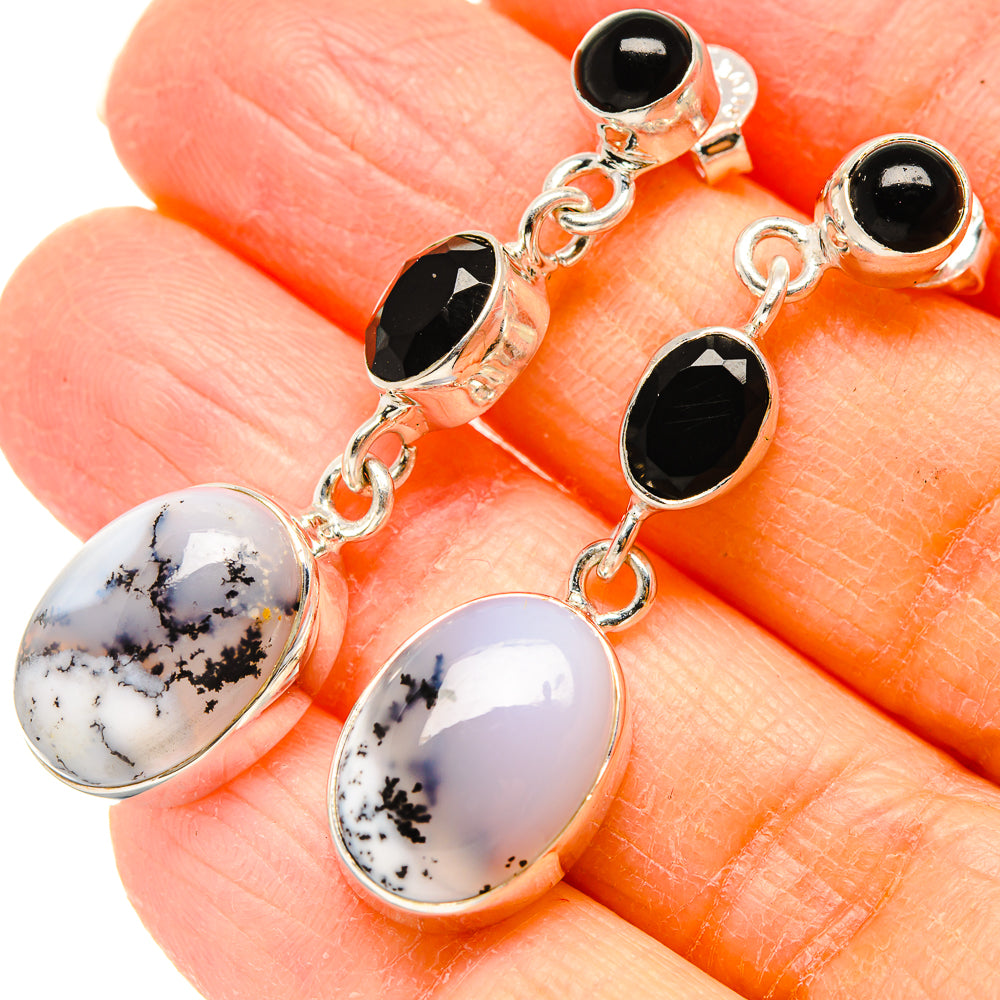 Dendritic Opal Earrings handcrafted by Anasilvercos - EARR431065
