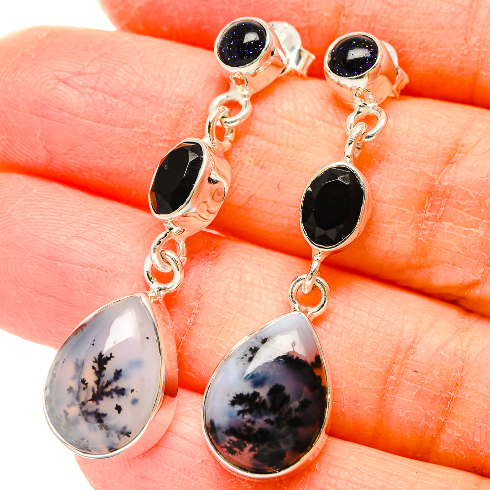 Dendritic Opal Earrings handcrafted by Anasilvercos - EARR431086