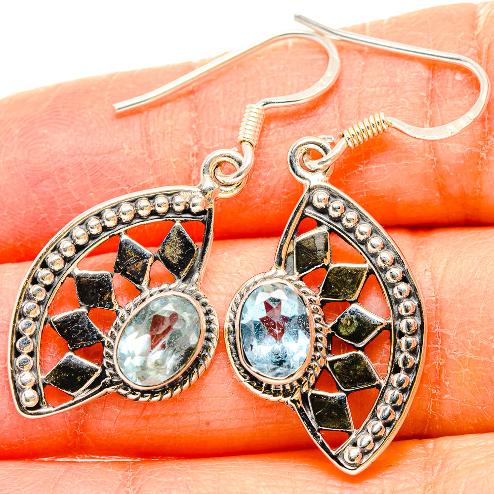 Blue Topaz Earrings handcrafted by Anasilvercos - EARR431090