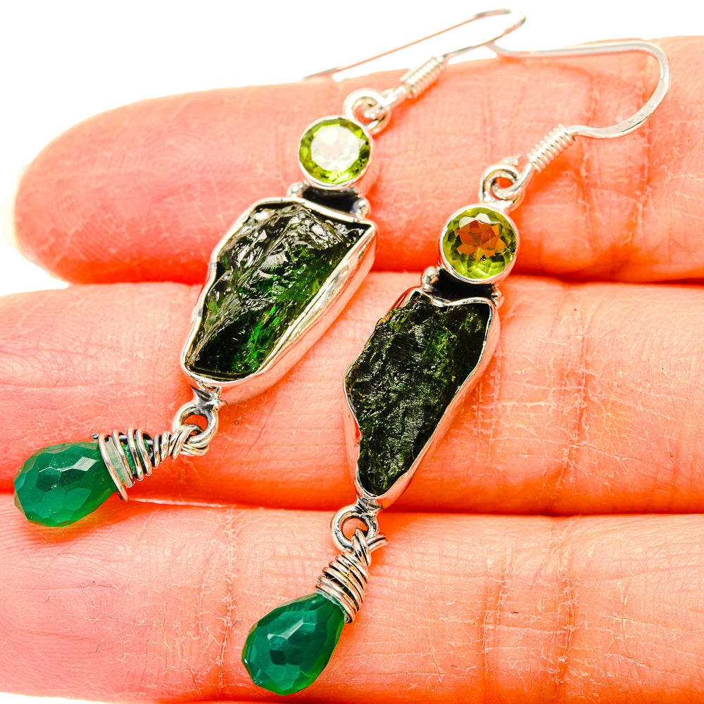 Chrome Diopside Earrings handcrafted by Anasilvercos - EARR431093