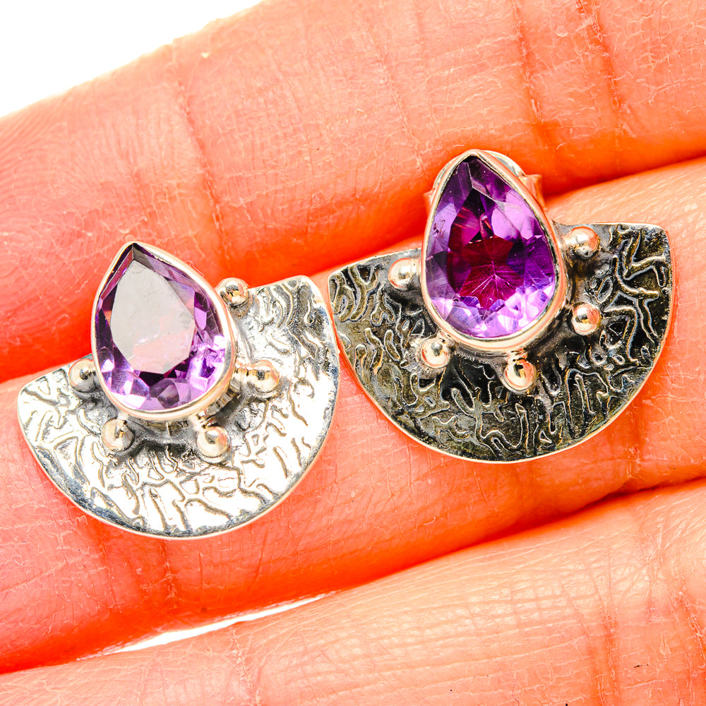 Amethyst Earrings handcrafted by Anasilvercos - EARR431102