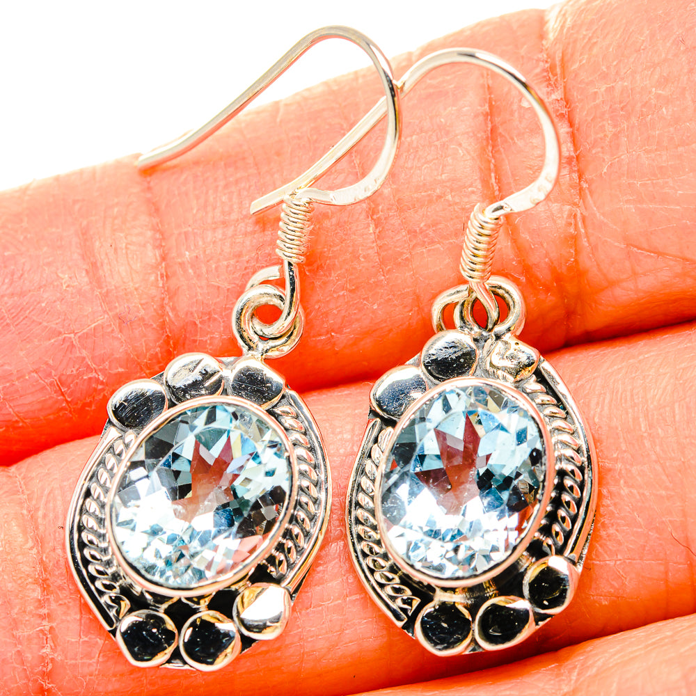 Blue Topaz Earrings handcrafted by Anasilvercos - EARR431103