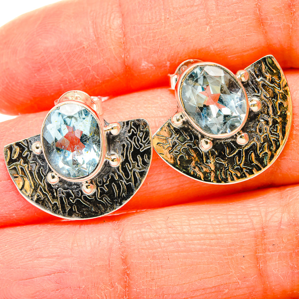 Blue Topaz Earrings handcrafted by Anasilvercos - EARR431112