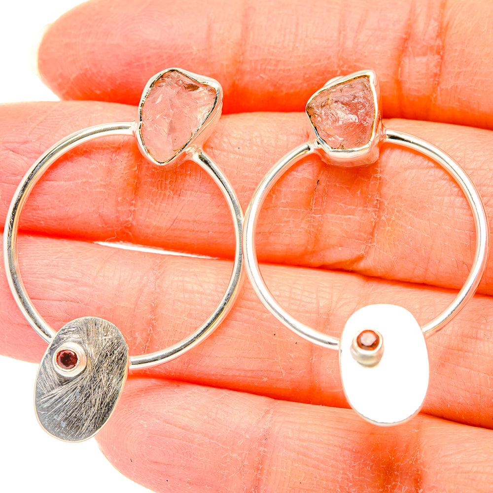 Rose Quartz Earrings handcrafted by Anasilvercos - EARR431120