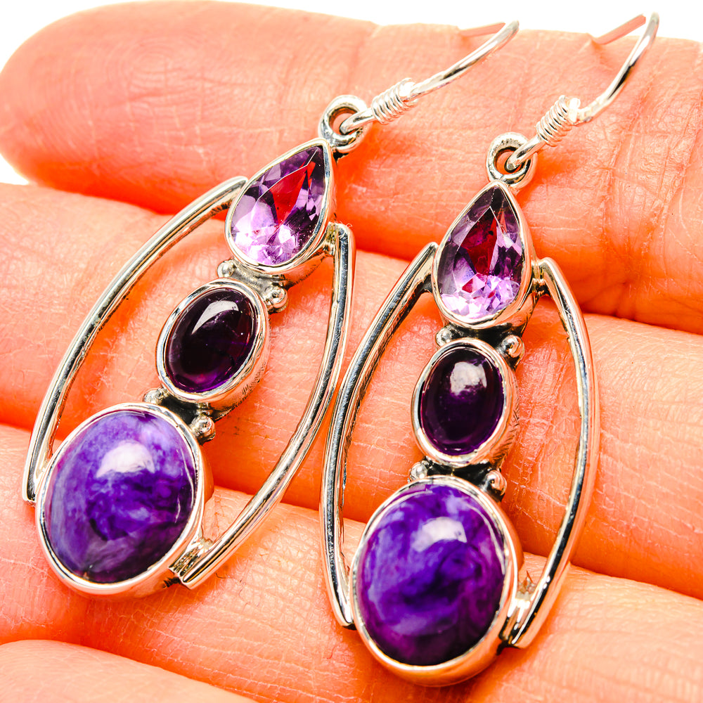 Charoite Earrings handcrafted by Anasilvercos - EARR431123