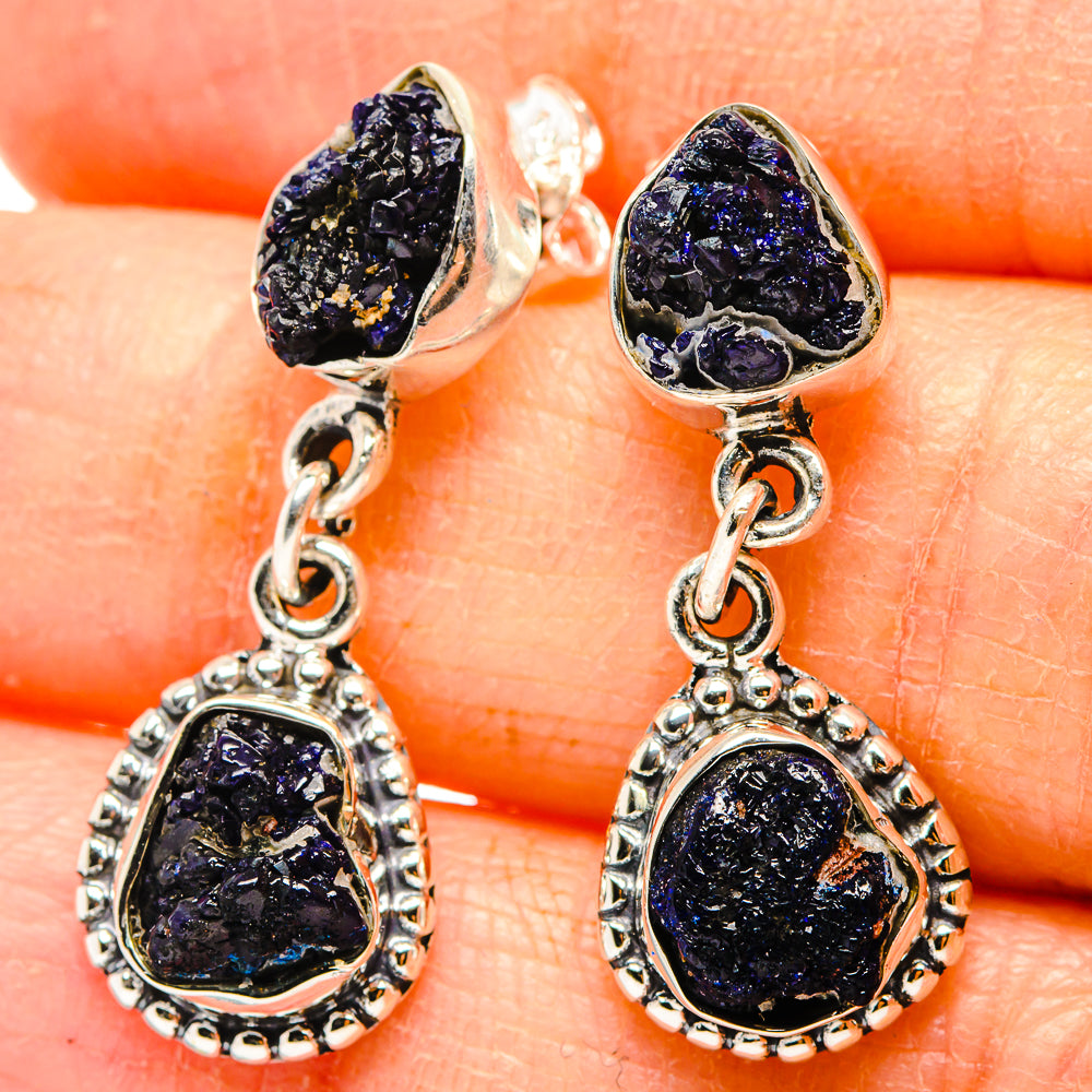 Azurite Earrings handcrafted by Anasilvercos - EARR431128