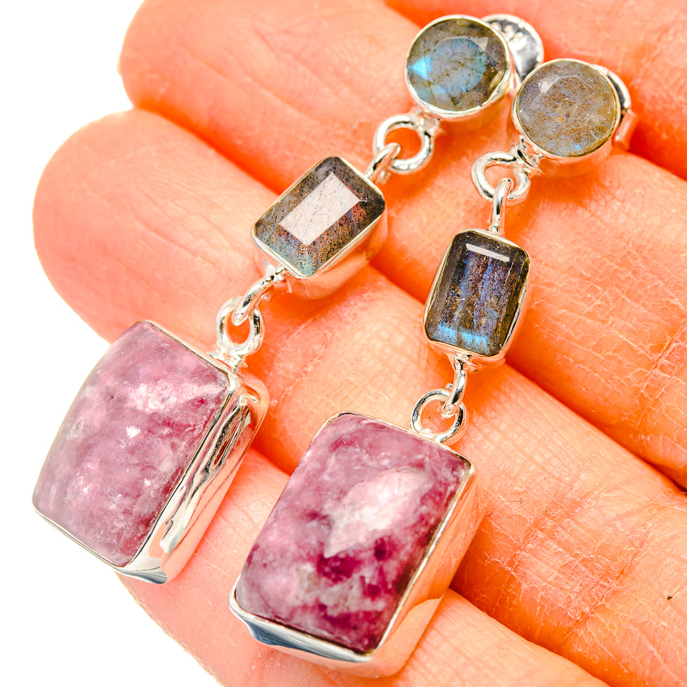 Lepidolite Earrings handcrafted by Anasilvercos - EARR431134