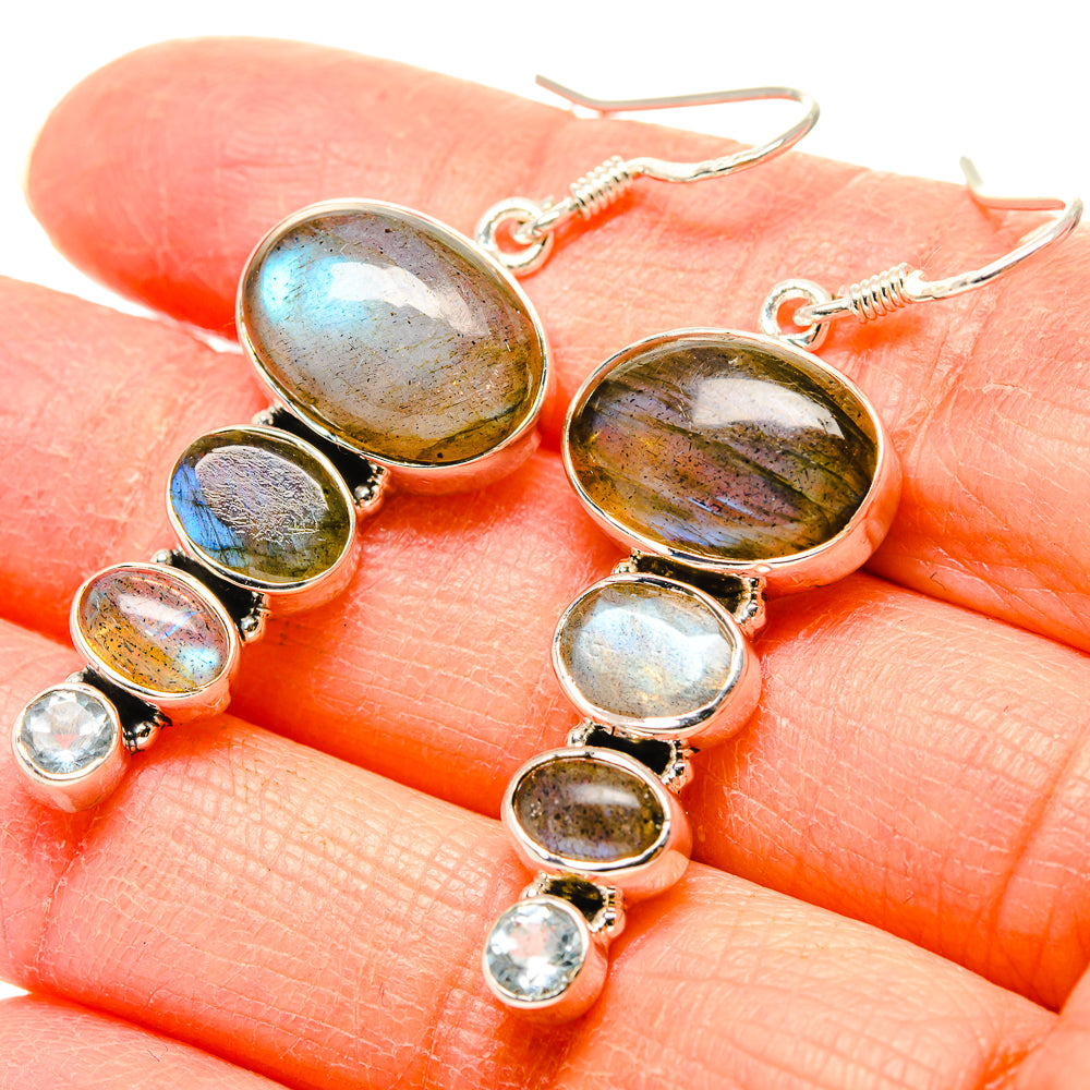 Labradorite Earrings handcrafted by Anasilvercos - EARR431143