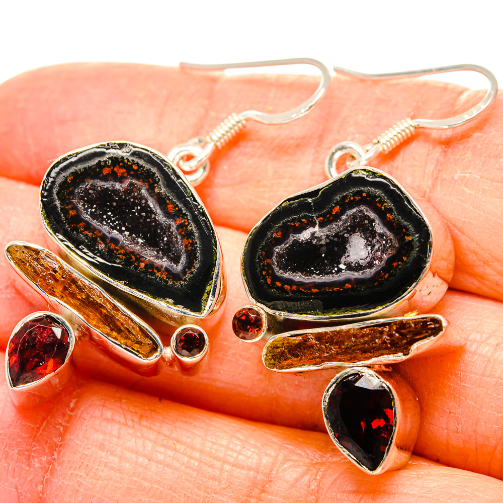 Coconut Geode Druzy Earrings handcrafted by Anasilvercos - EARR431148