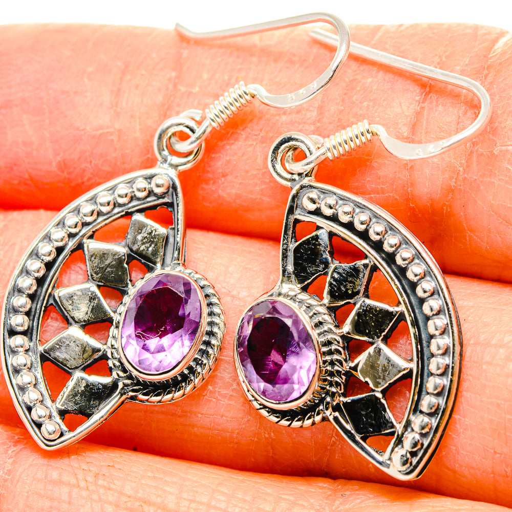 Amethyst Earrings handcrafted by Anasilvercos - EARR431151