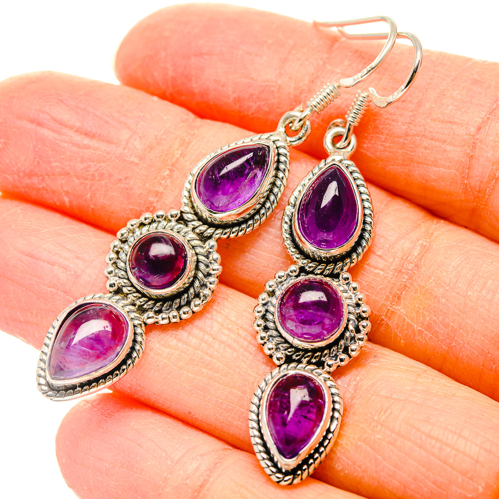 Amethyst Earrings handcrafted by Anasilvercos - EARR431160