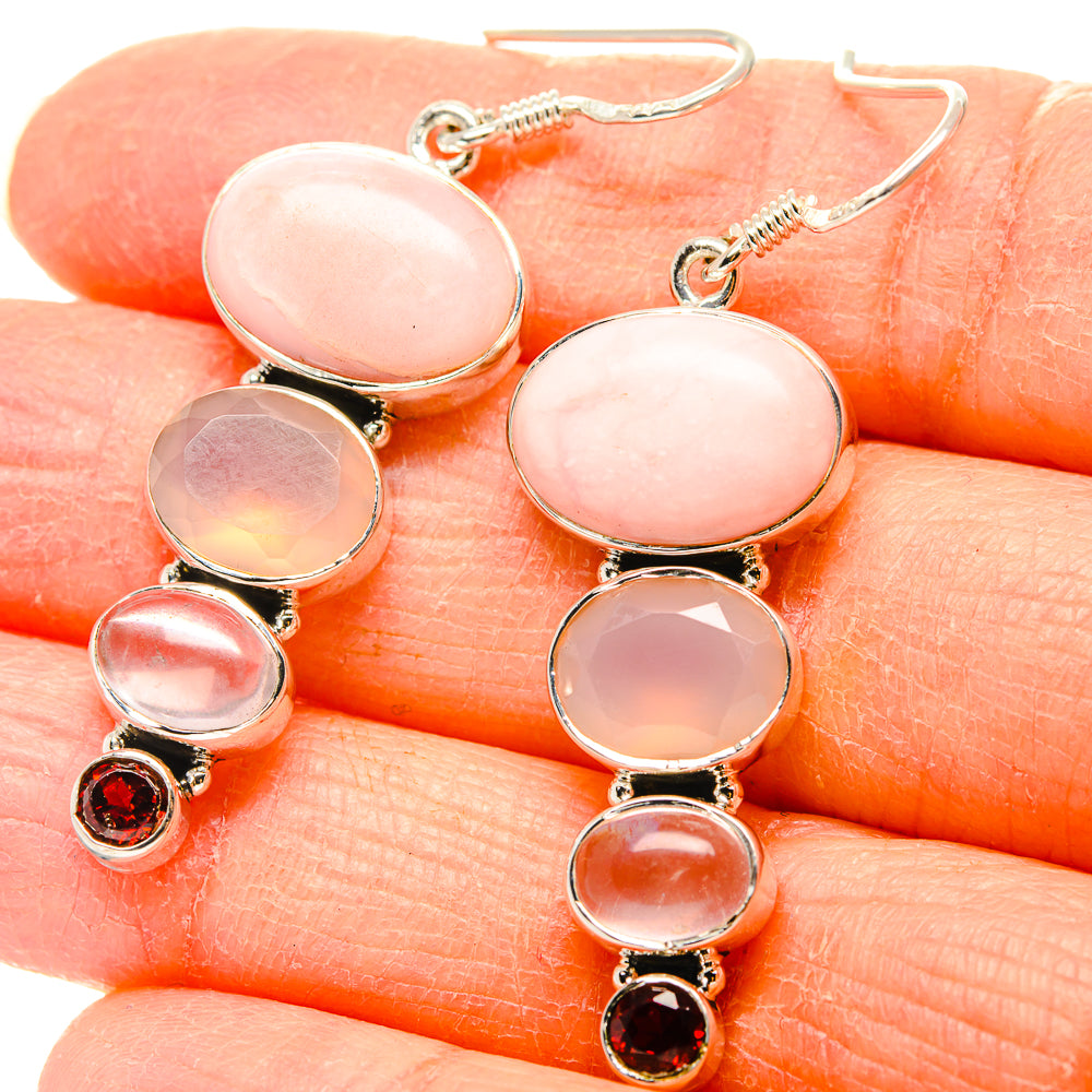 Pink Opal Earrings handcrafted by Anasilvercos - EARR431161