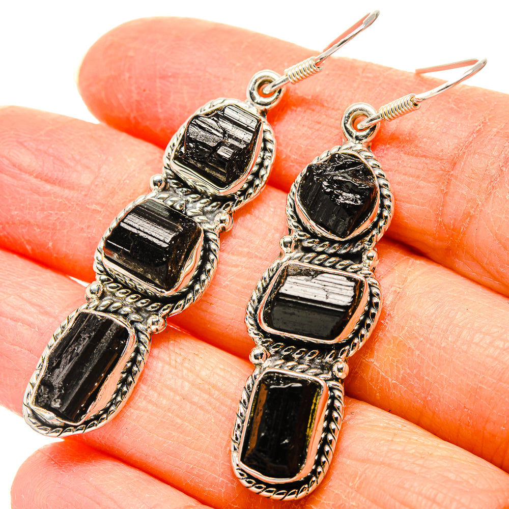 Black Tourmaline Earrings handcrafted by Anasilvercos - EARR431170