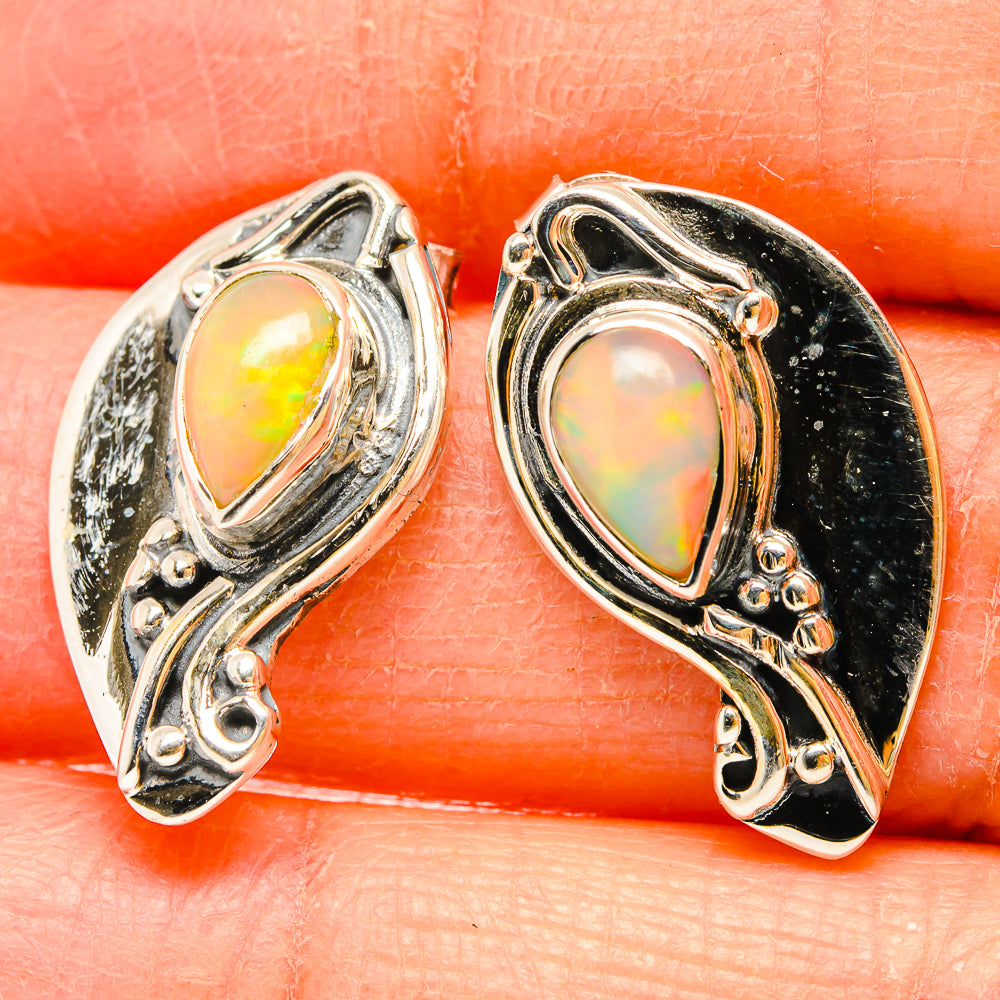 Ethiopian Opal Earrings handcrafted by Anasilvercos - EARR431180