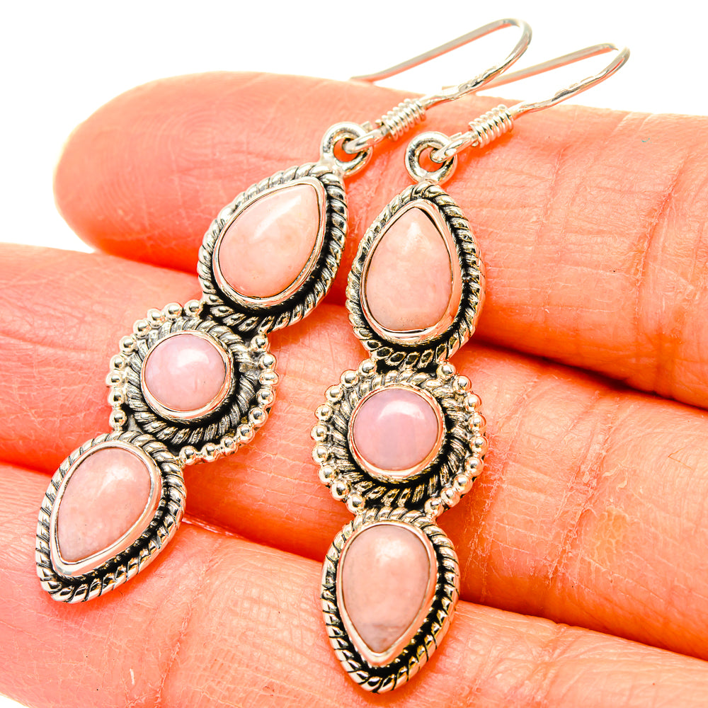 Pink Opal Earrings handcrafted by Anasilvercos - EARR431184