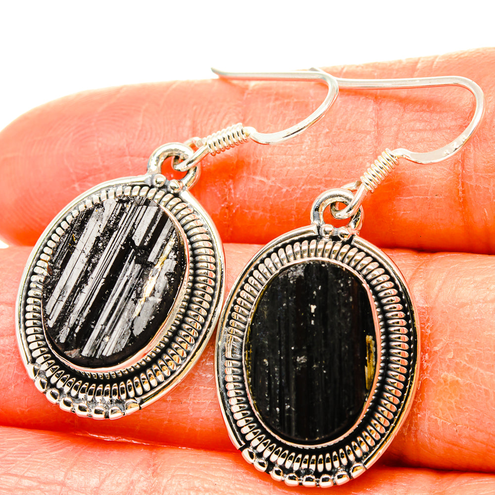 Black Tourmaline Earrings handcrafted by Anasilvercos - EARR431193