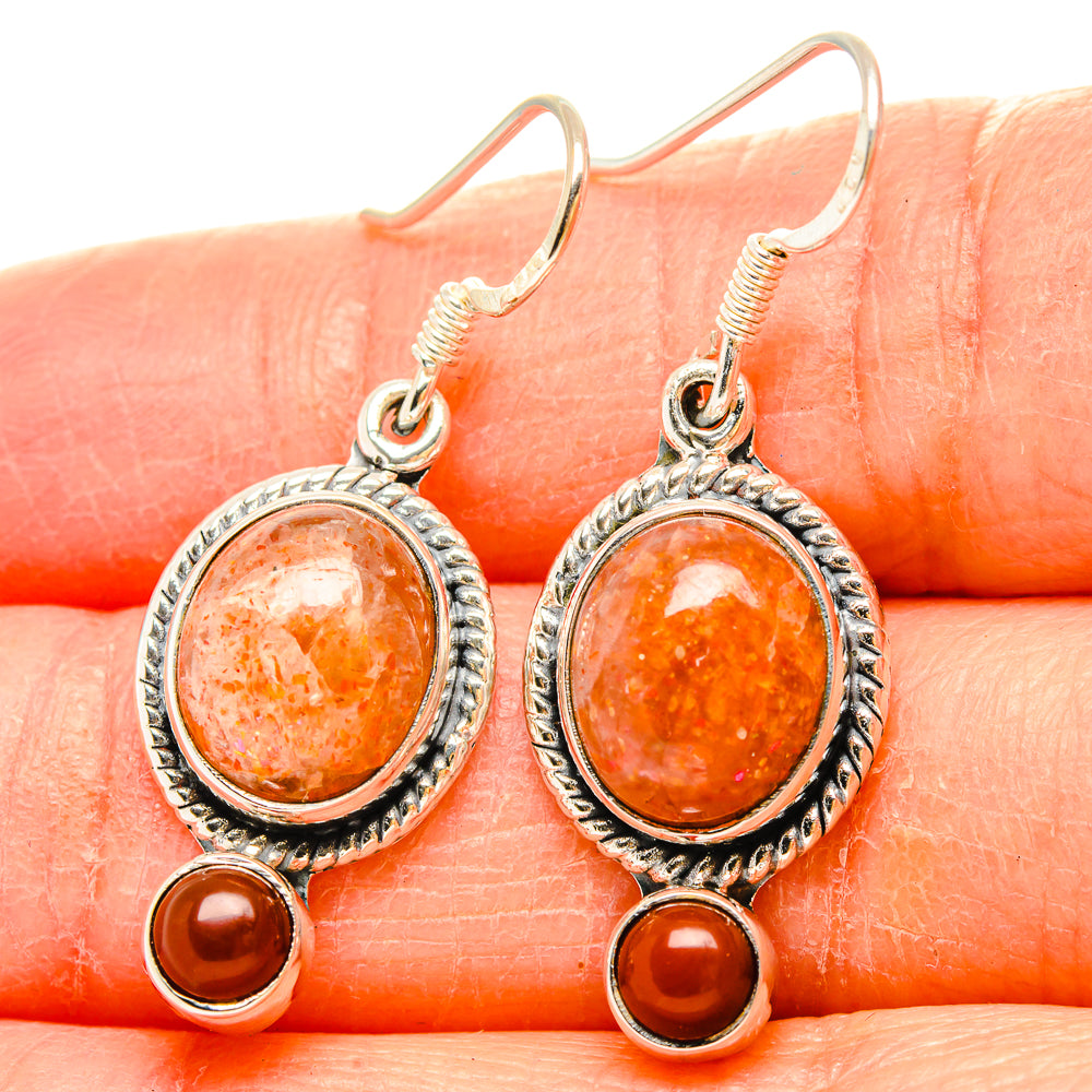 Sunstone Earrings handcrafted by Anasilvercos - EARR431199