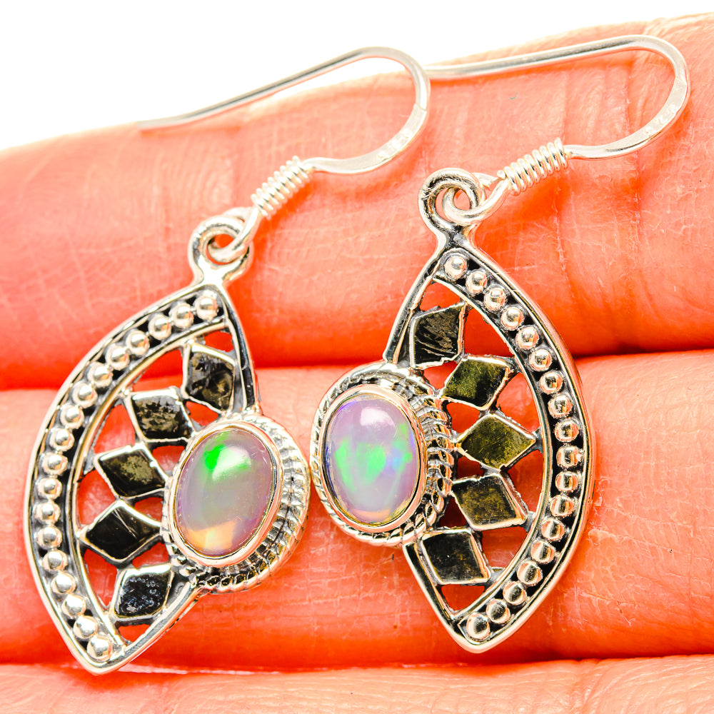 Ethiopian Opal Earrings handcrafted by Anasilvercos - EARR431200
