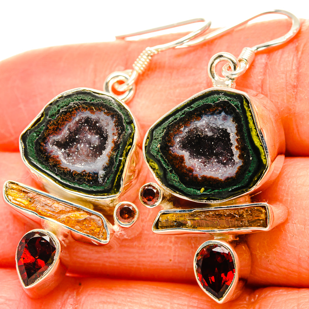 Coconut Geode Druzy Earrings handcrafted by Anasilvercos - EARR431202