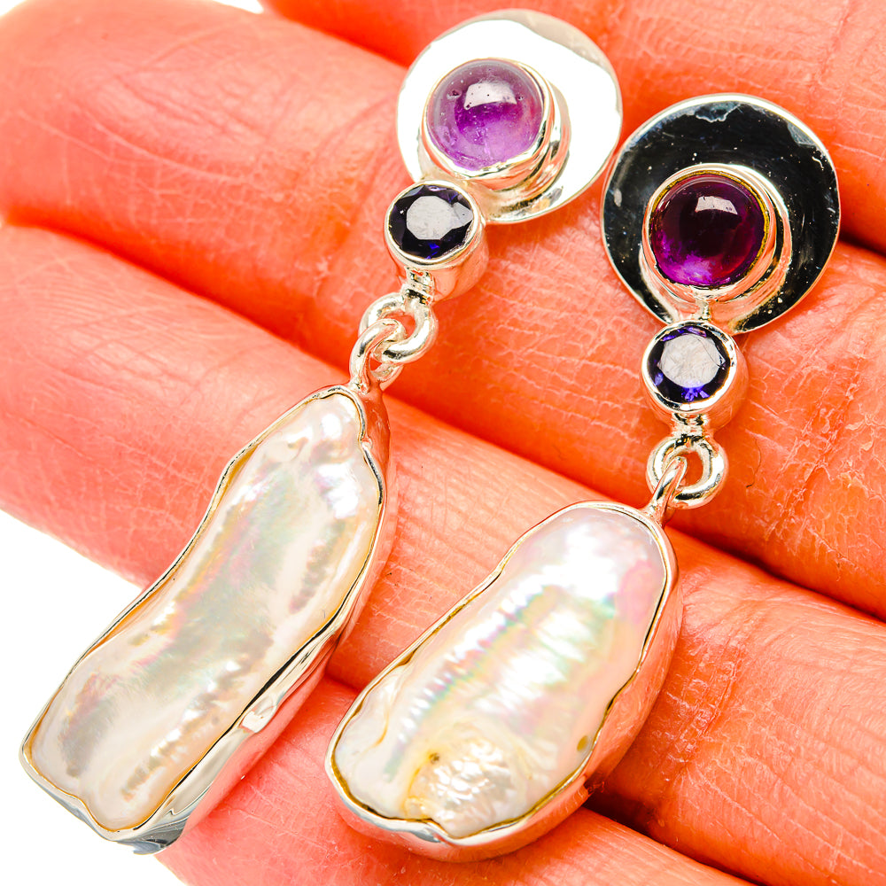 Mother Of Pearl Earrings handcrafted by Anasilvercos - EARR431206