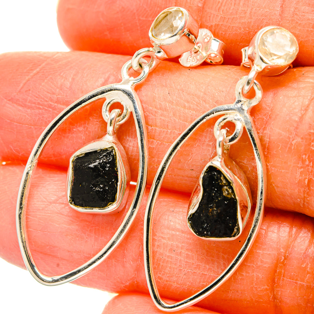 Black Tourmaline Earrings handcrafted by Anasilvercos - EARR431220