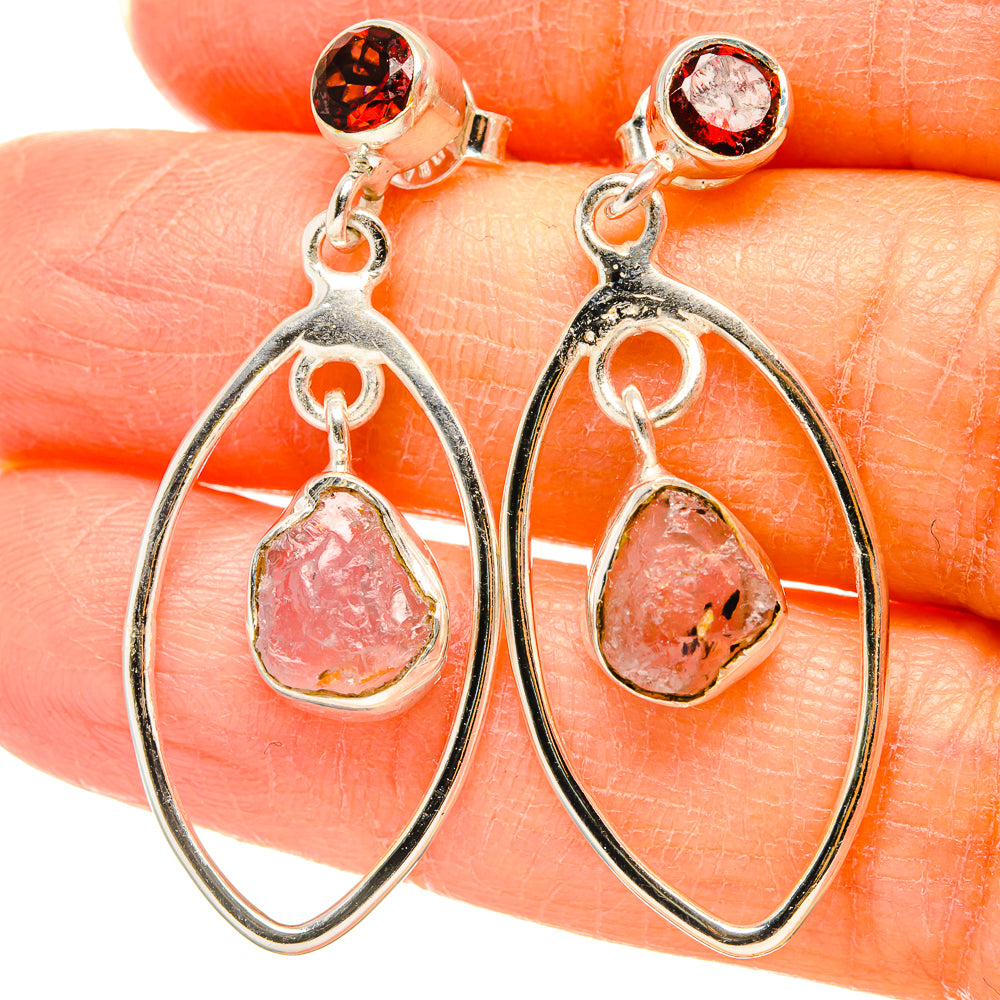 Rose Quartz Earrings handcrafted by Anasilvercos - EARR431223