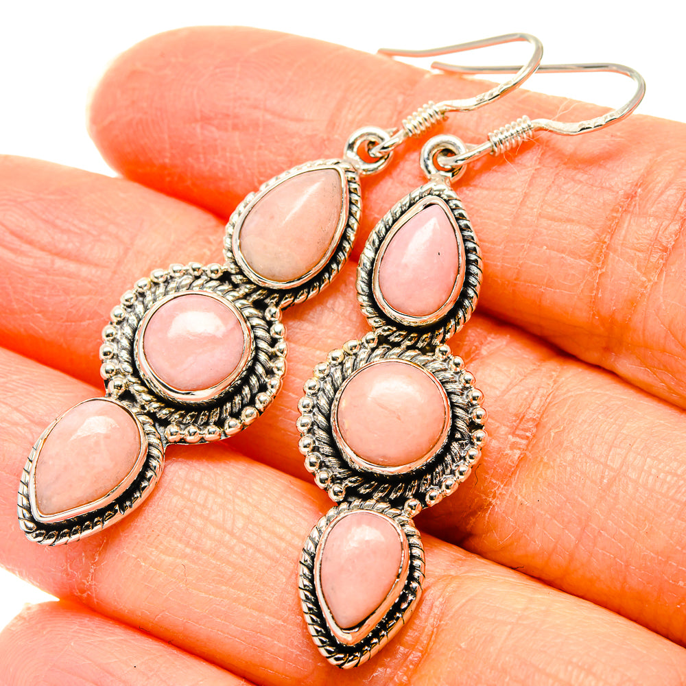 Pink Opal Earrings handcrafted by Anasilvercos - EARR431240