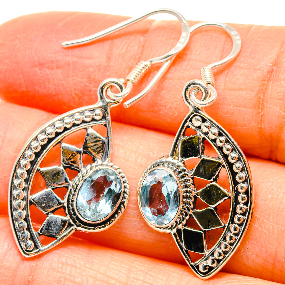 Blue Topaz Earrings handcrafted by Anasilvercos - EARR431242