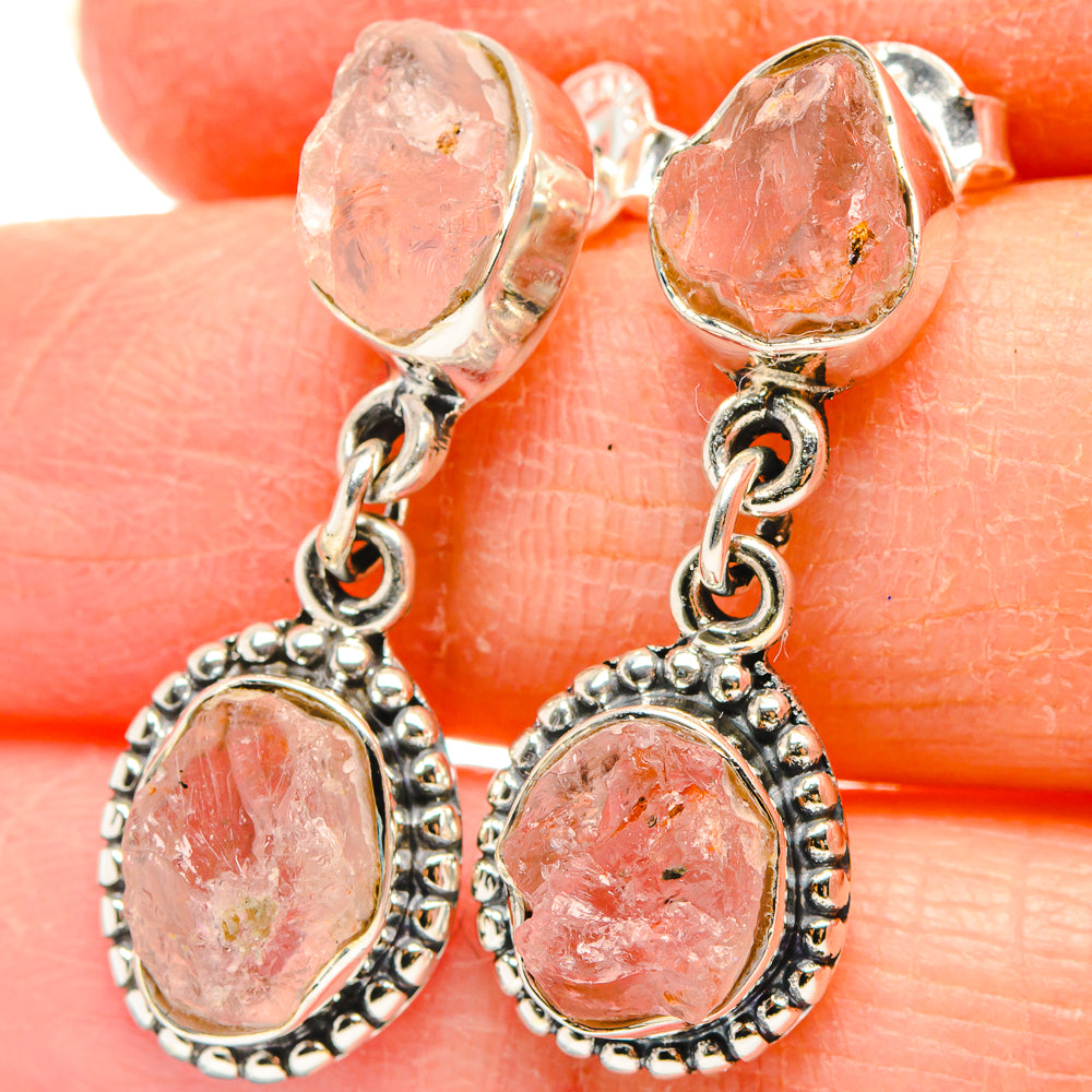 Rose Quartz Earrings handcrafted by Anasilvercos - EARR431254