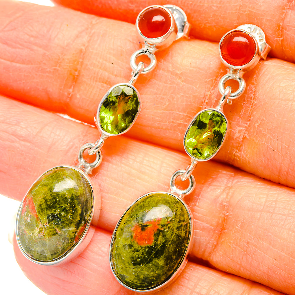 Unakite Earrings handcrafted by Anasilvercos - EARR431257