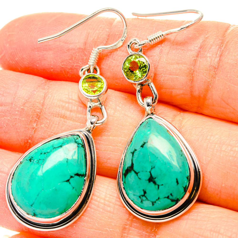 Tibetan Turquoise Earrings handcrafted by Anasilvercos - EARR431297