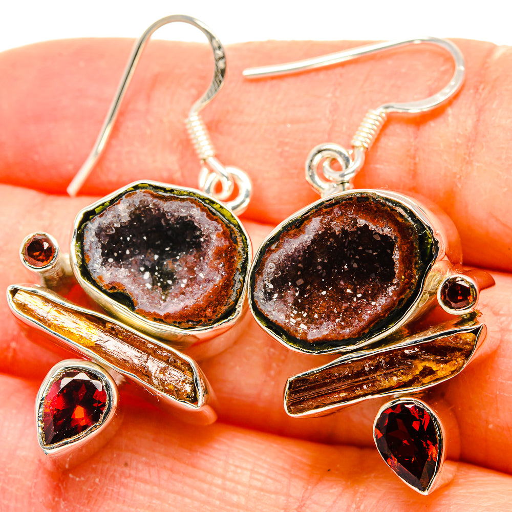 Coconut Geode Druzy Earrings handcrafted by Anasilvercos - EARR431302