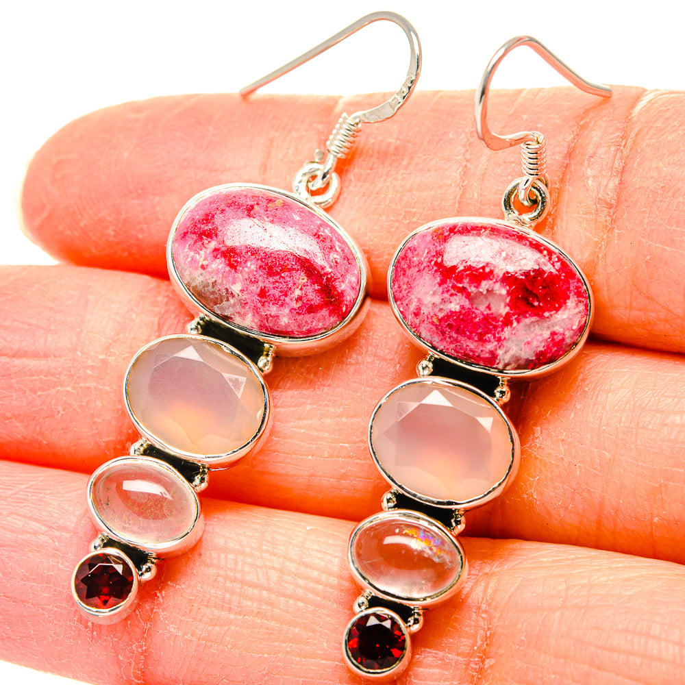 Thulite Earrings handcrafted by Anasilvercos - EARR431317
