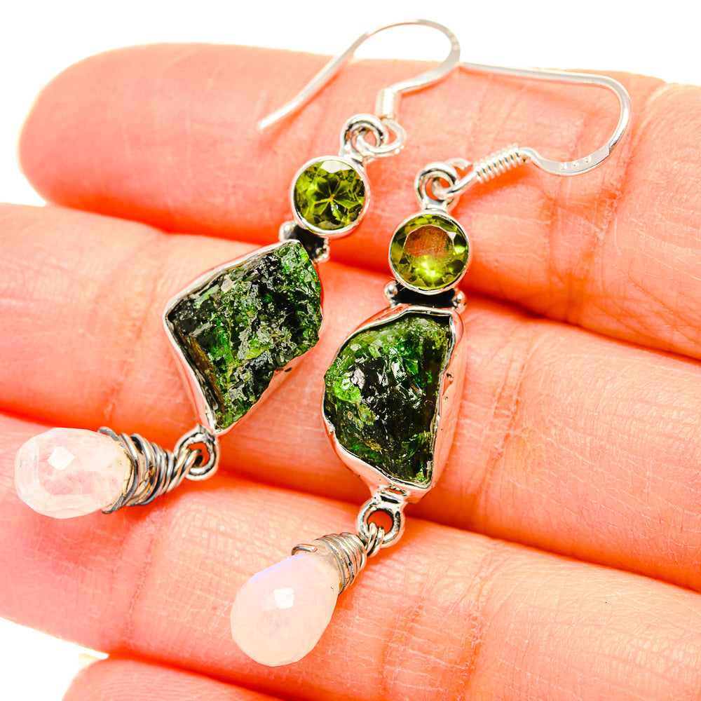Chrome Diopside Earrings handcrafted by Anasilvercos - EARR431326
