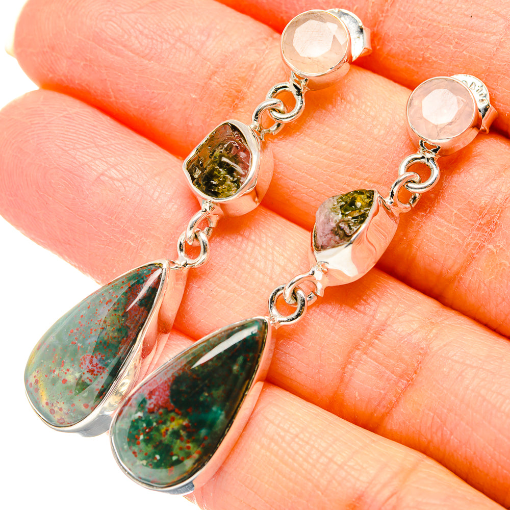 Bloodstone Earrings handcrafted by Anasilvercos - EARR431335