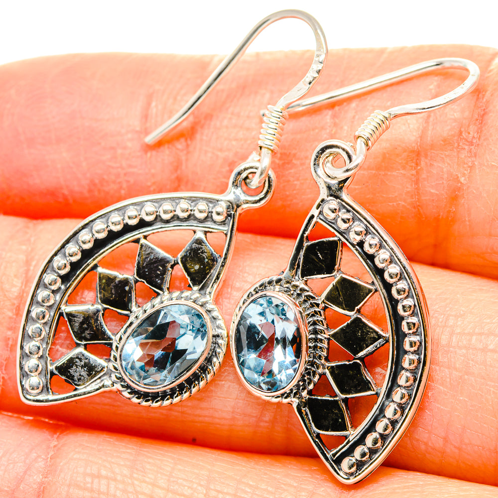 Blue Topaz Earrings handcrafted by Anasilvercos - EARR431345