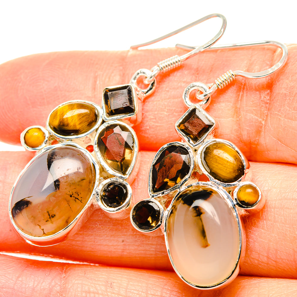 Montana Agate Earrings handcrafted by Anasilvercos - EARR431346