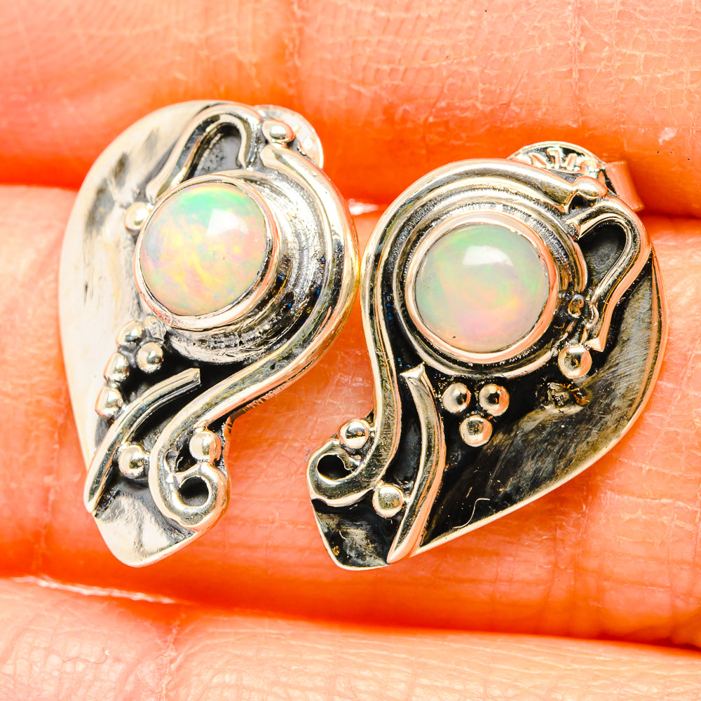 Ethiopian Opal Earrings handcrafted by Anasilvercos - EARR431347
