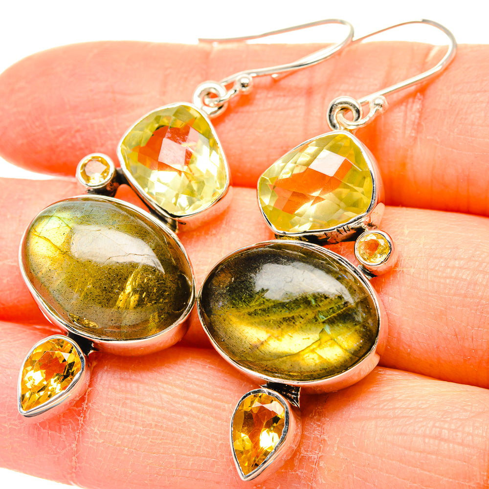 Labradorite Earrings handcrafted by Anasilvercos - EARR431395